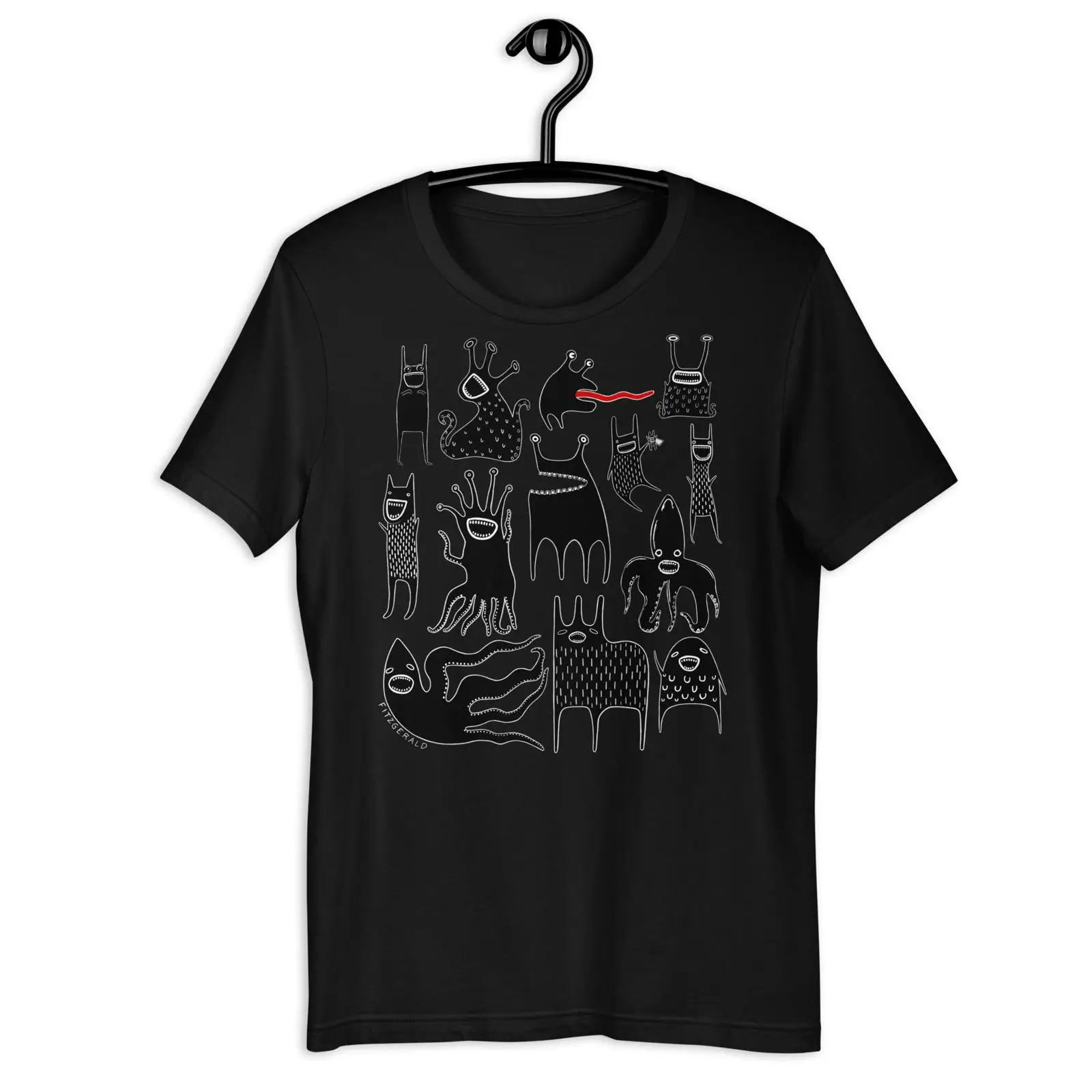 Quirky Vintage Fashion - T-shirt Kawaii Goth Monstre, Art Populaire