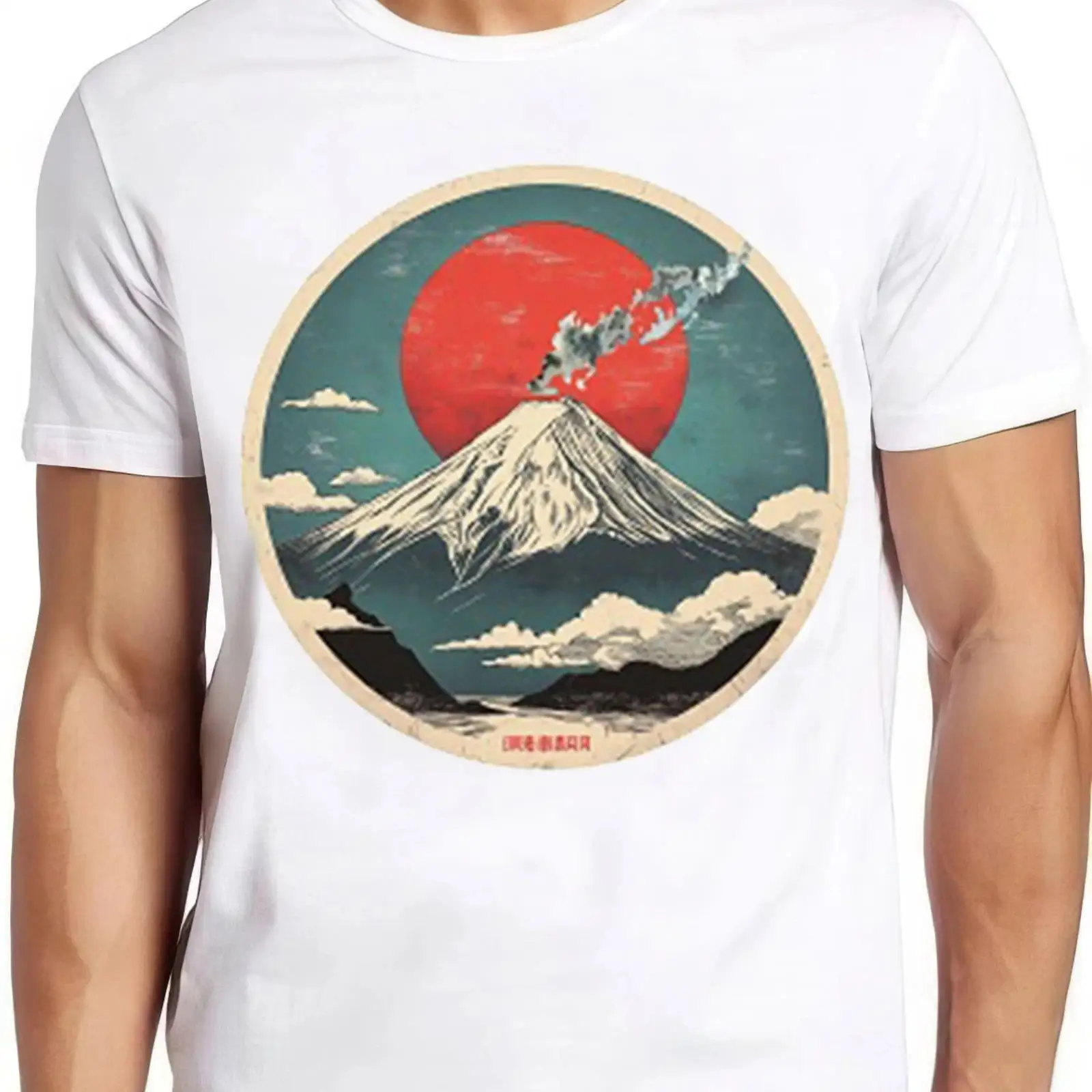 Vintage Fashion Icons - T-shirt Fuji San Mount Japan, volcan