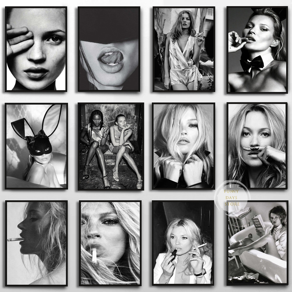 Vintage Vogue Fashion Poster - Affiche de supermodel Kate Moss Vintage