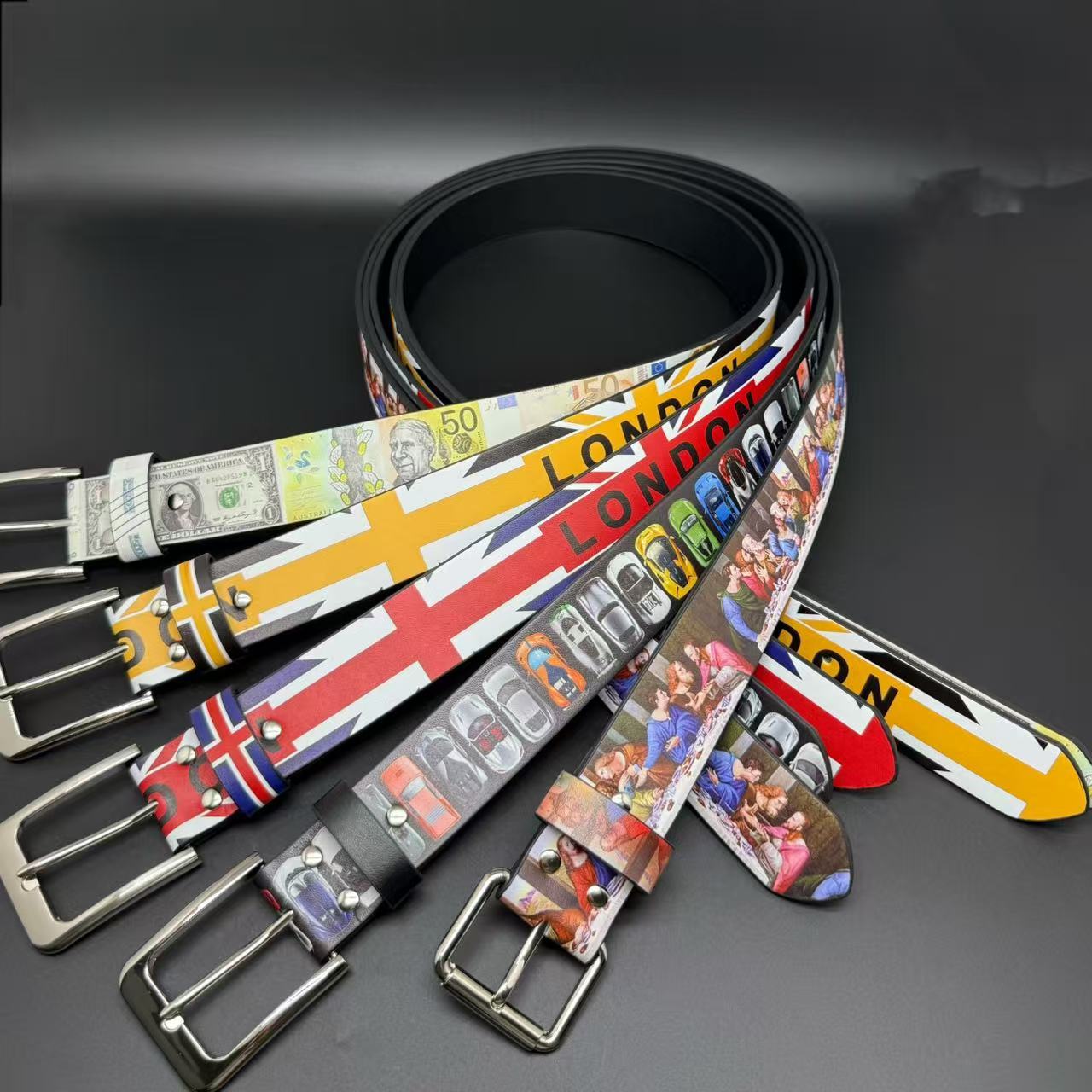 Vintage Fashion London - Ceinture unisexe en PU style vintage