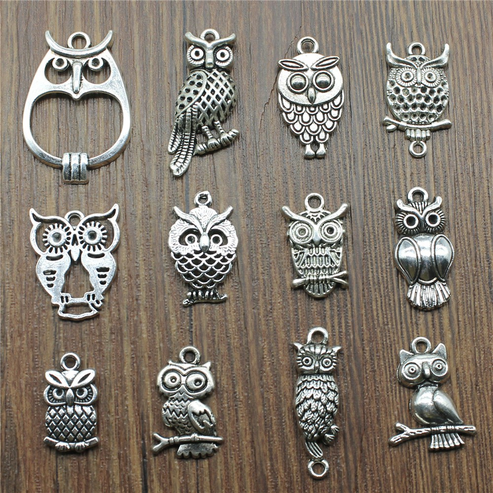 Vintage Fashion Tumblr - 10 pièces breloques hibou Antique couleur
