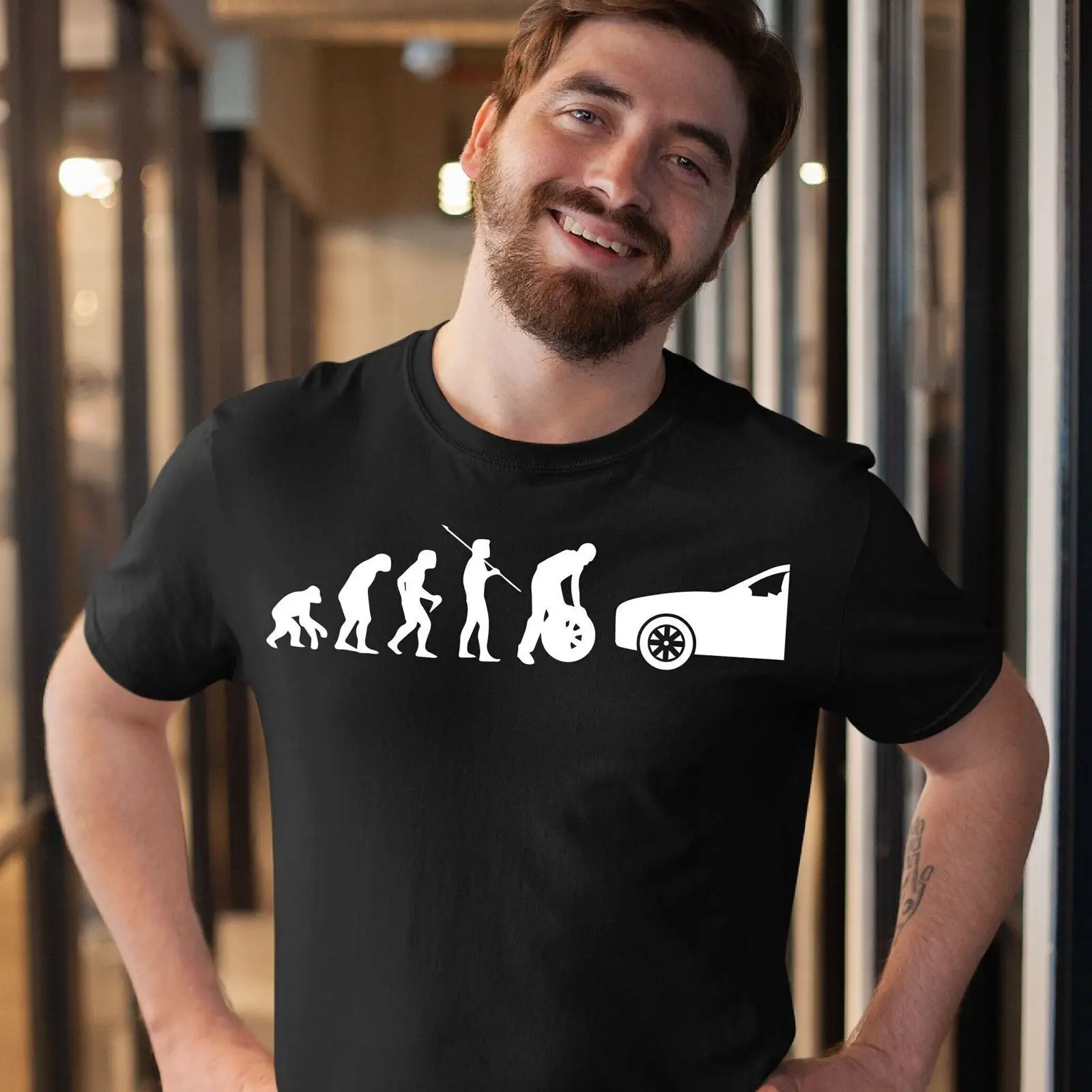 Vintage Fashion Wheel - T-shirt Funny Tire Guy Evolution pour