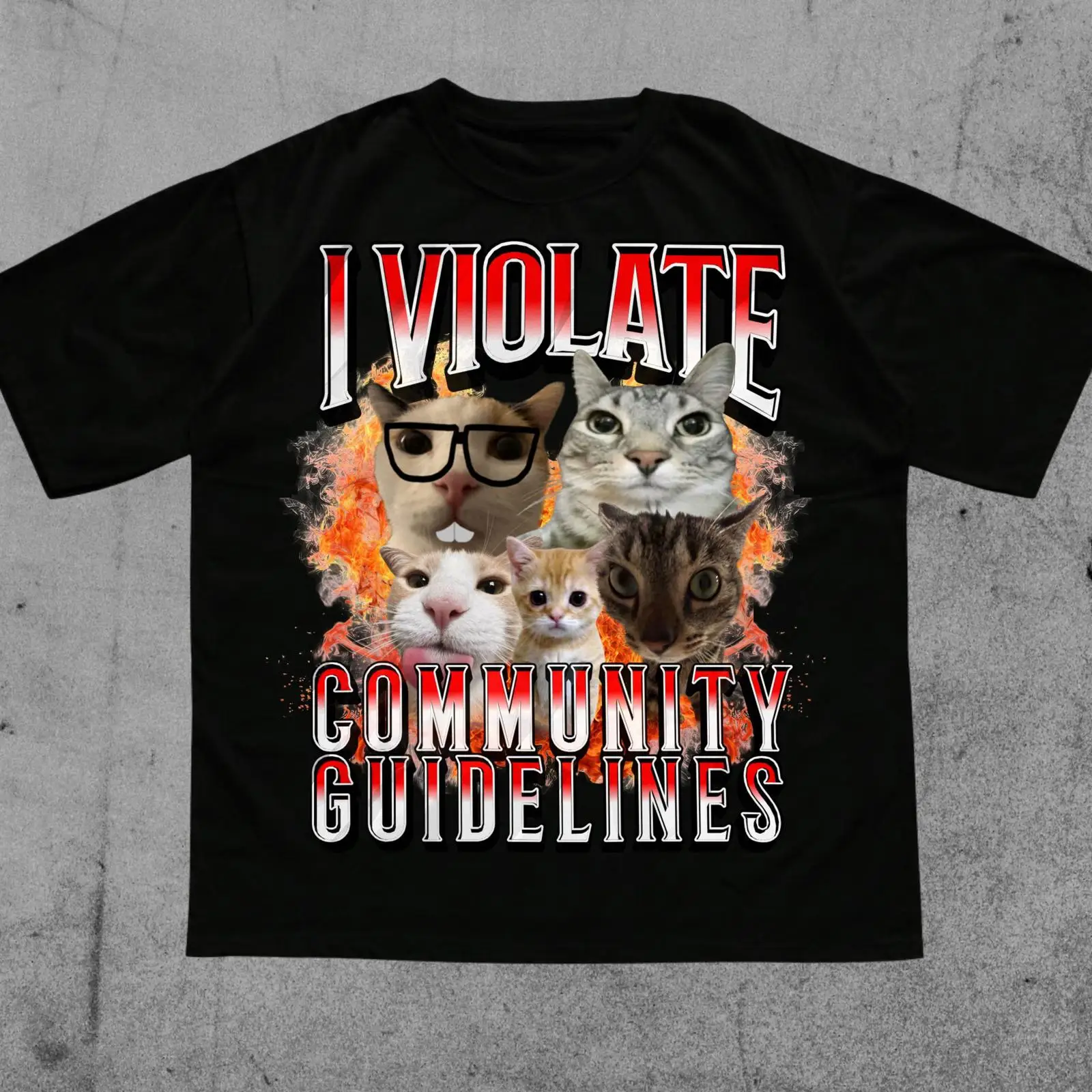 Vintage Fashion Community - T-shirt Meme Chat Maudit « J'violai