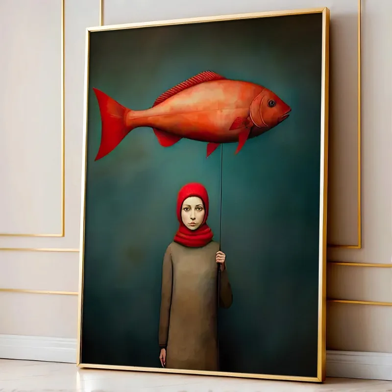 Vintage Vogue Fashion Poster - Toile de peinture de poisson à