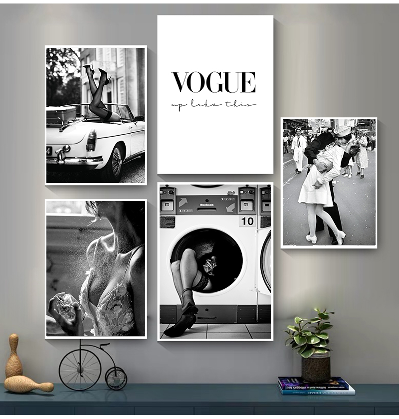 Vintage Vogue Fashion Poster - Affiches murales vintage pour salon, décoration