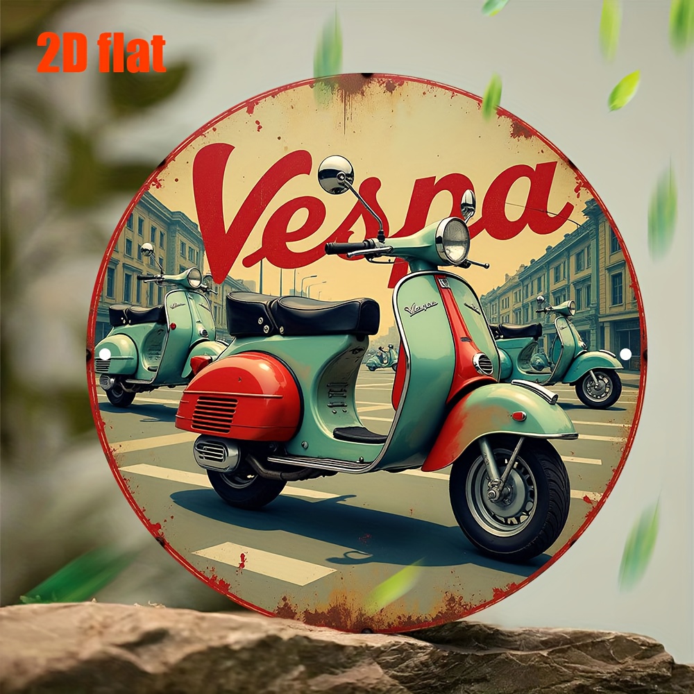 Vintage Fashion Plates - Art mural en métal pour scooter
