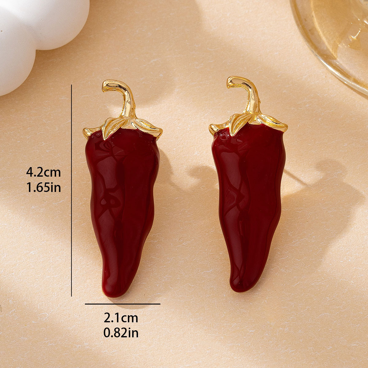 Quirky Vintage Fashion - Boucles d'oreilles Chili originales pour femmes,