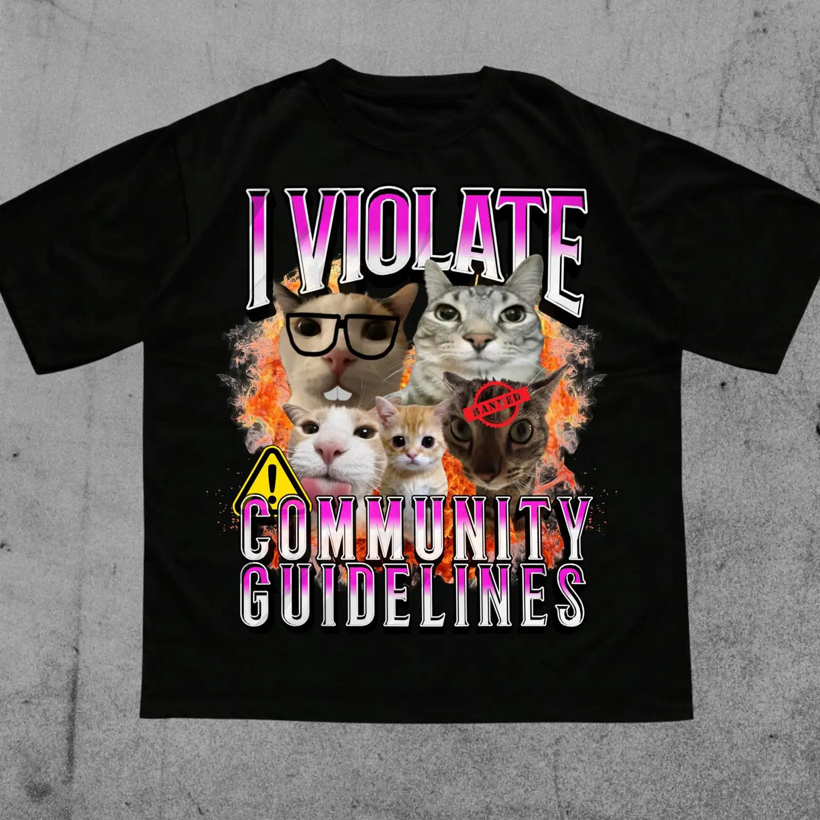 Vintage Fashion Community - T-shirt Meme Chat « J'violais les