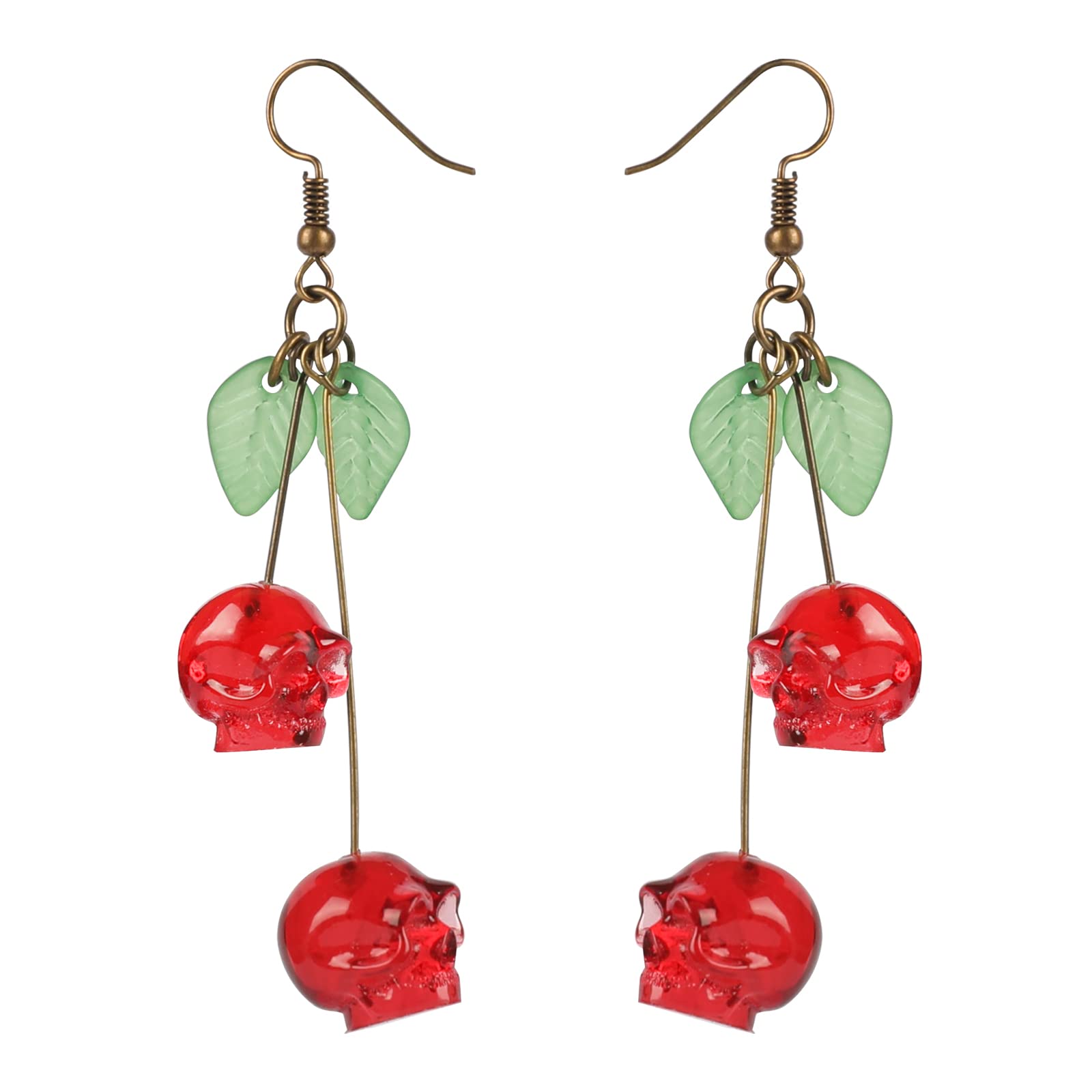 Skull Cherry - Boucles d'oreil - Quirky Vintage Fashion avis et prix