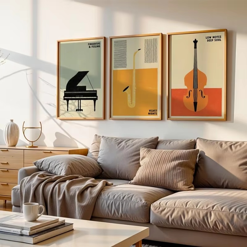 Affiche d'instrument de musiqu - Vintage Fashion Illustrations avis et prix