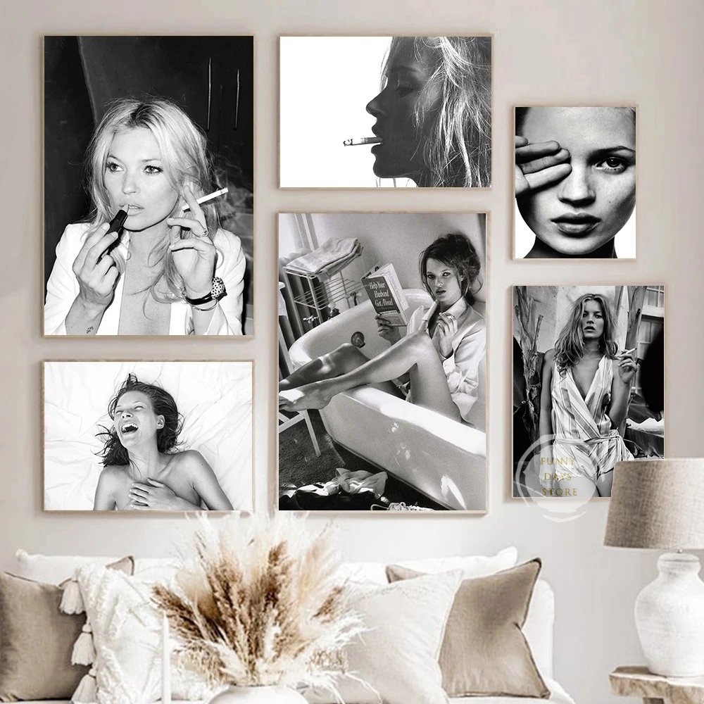 Affiche de supermodel Kate Mos - Vintage Vogue Fashion Poster avis et prix
