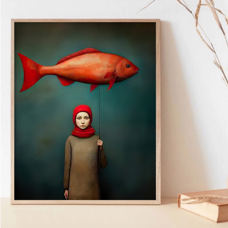 Toile de peinture de poisson à - Vintage Vogue Fashion Poster avis et prix