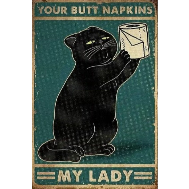 Panneau métallique chat drôle  - Vintage Fashion Plates avis et prix