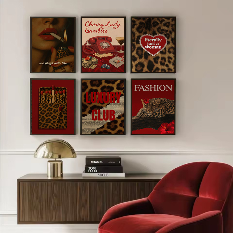 Affiche murale tendance léopar - Vintage Vogue Fashion Poster avis et prix